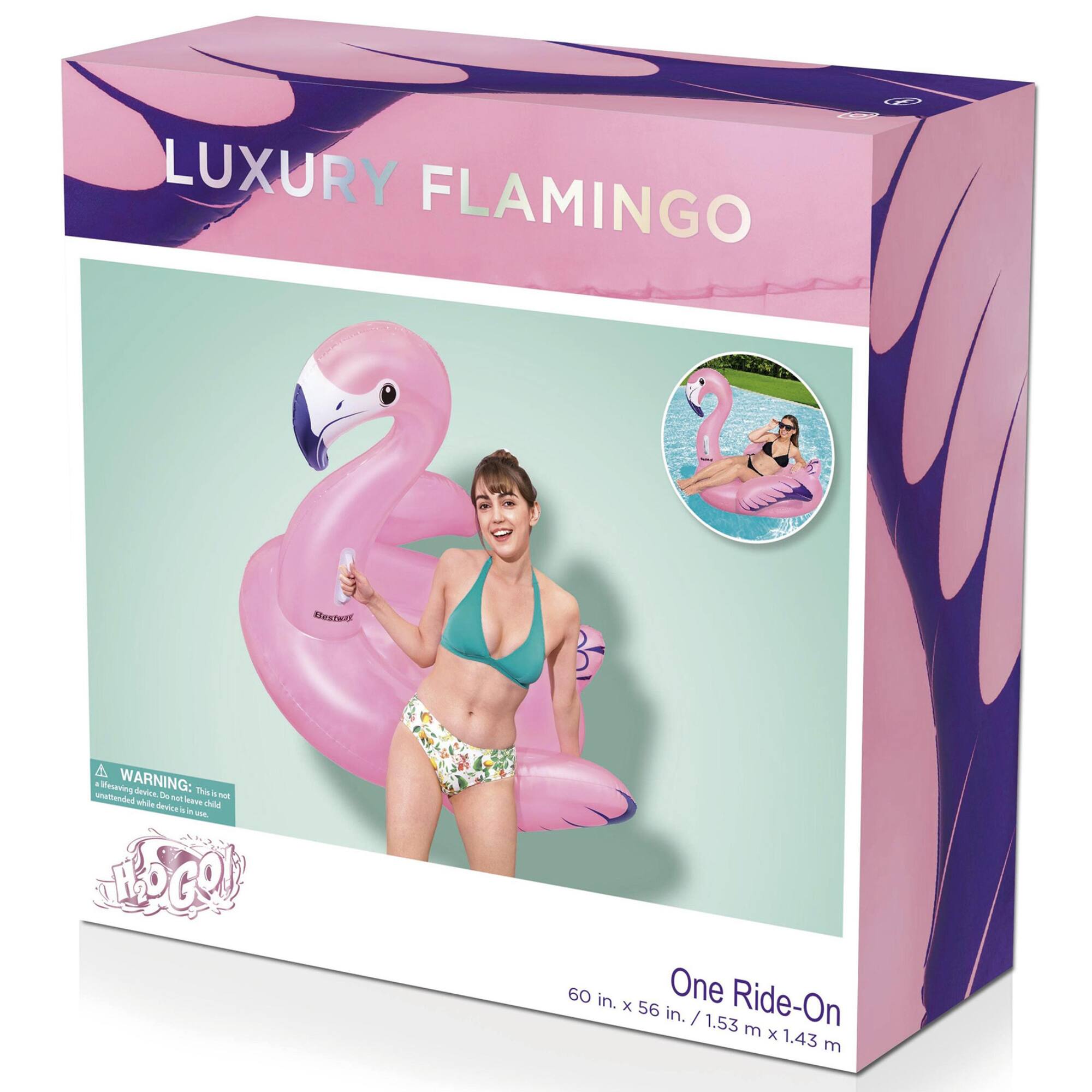 Bestway H2OGO! 5ft. Luxury Flamingo Ride-On Pool Float